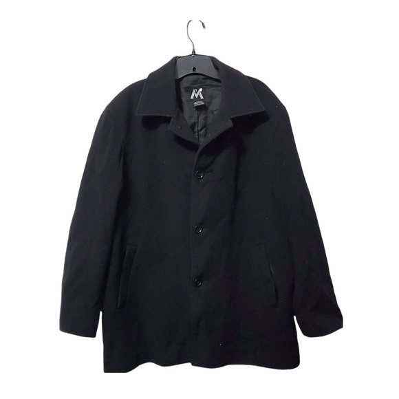Giii Apparel Black Button Up Cashmere Pea Coat Size L - Picture 1 of 8